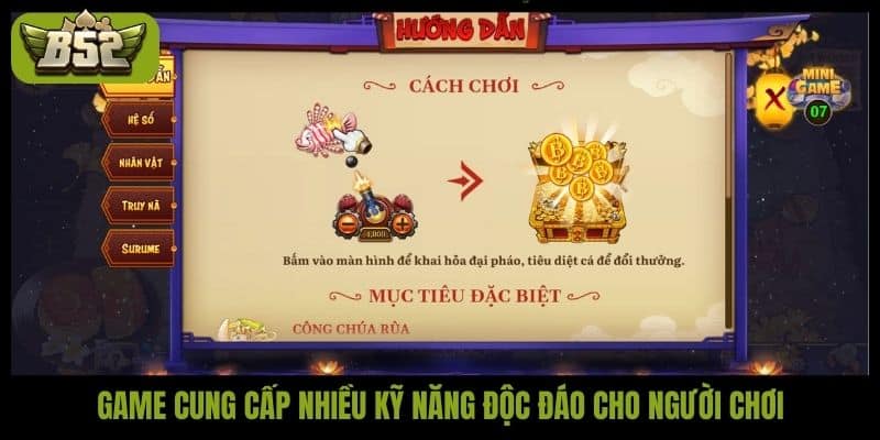 Game cung cấp nhiều kỹ năng độc đáo cho người chơi