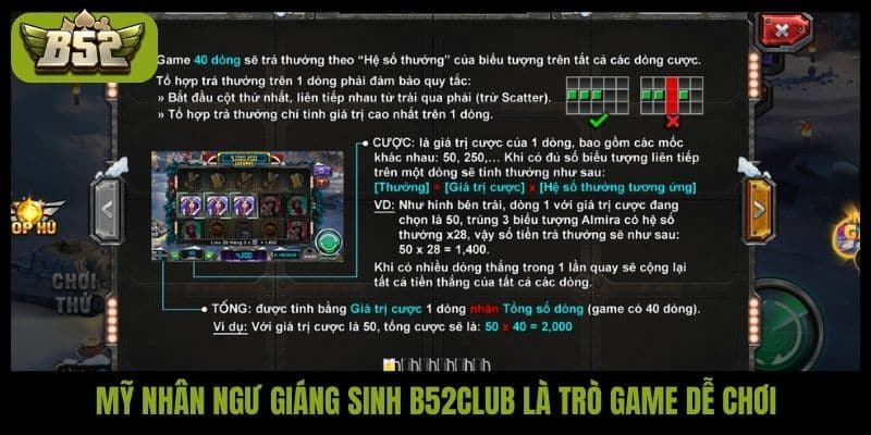 Mỹ nhân ngư giáng sinh B52club là trò game dễ chơi